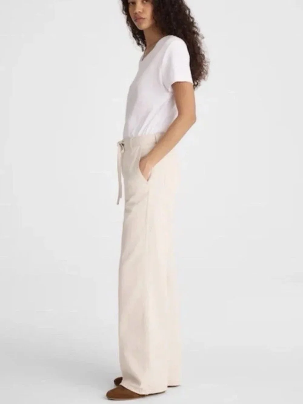 Madewell Cream Drawstring Ultimate Wide-Leg Pant W29 NWT